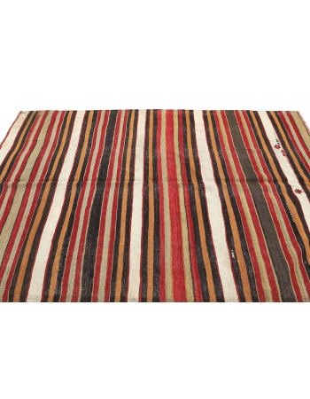 Striped Vintage Turkish Kilim Rug - 5`4