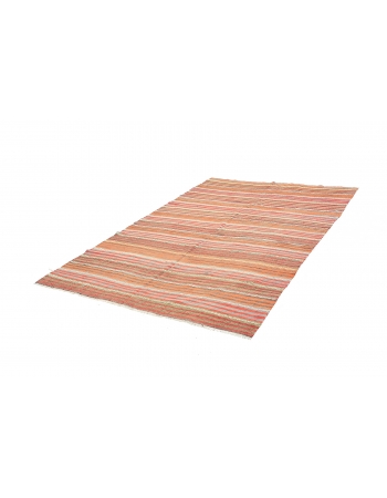 Striped Vintage Turkish Kilim Rug - 5`4