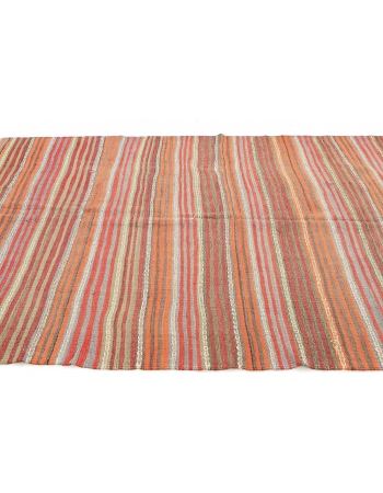 Striped Vintage Turkish Kilim Rug - 5`4