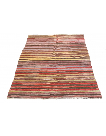 Vintage Striped Kilim Rug - 4`11