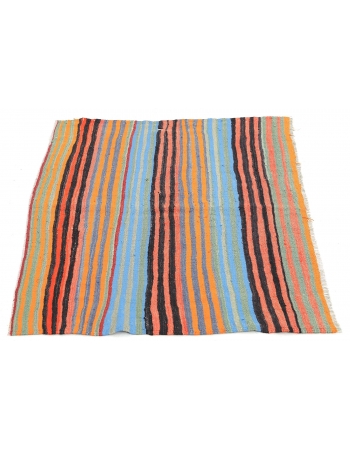 Small Colorful Striped Kilim Rug - 3`3