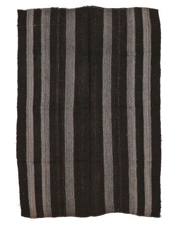 Brown & Gray Vintage Kilim Rug - 6`4