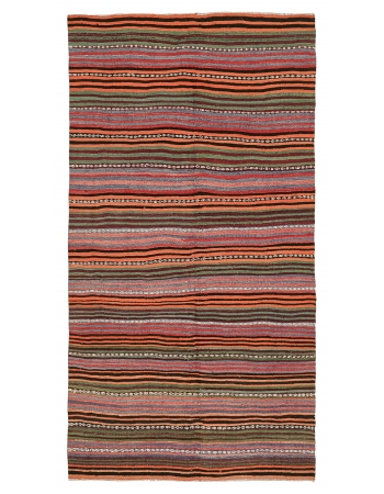 Colorful Vintage Striped Kilim Rug - 4`9