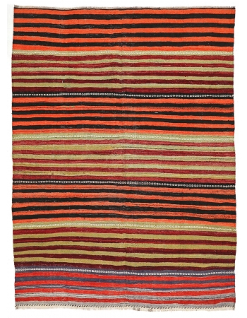 Decorative Striped Vintage Kilim Rug - 5`10