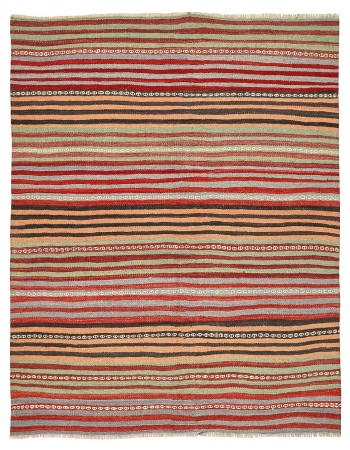 Decorative Striped Vintage Kilim Rug - 5`3