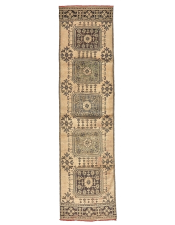 Decorative Vintage Turkish Oushak Runner - 2`11