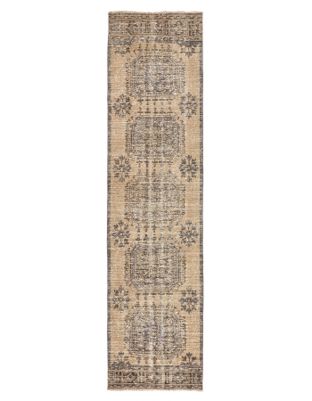 Distressed Vintage Turkish Oushak Runner - 2`11" x 11`5"