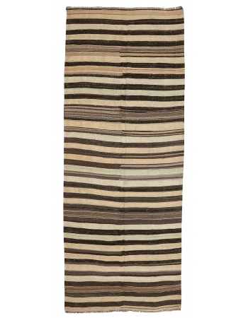 Large Striped Vintage Kilim Rug - 5`8" x 14`5"