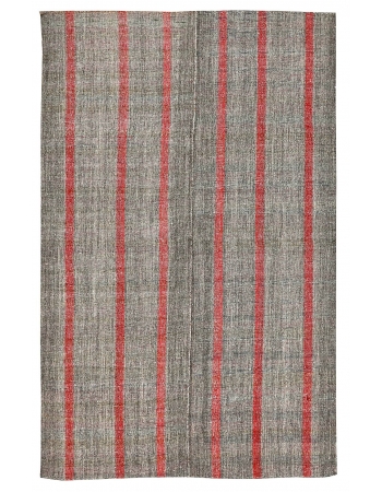 Red & Gray Vintage Kilim Rug - 5`11