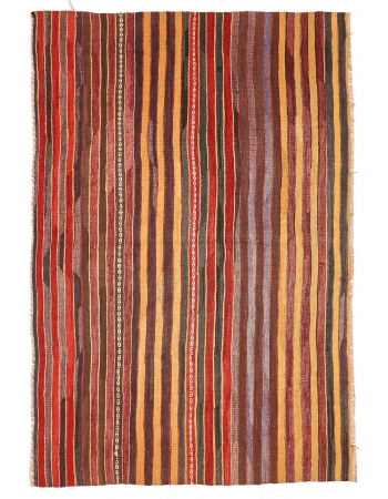 Small Striped Vintage Kilim Rug - 3`9" x 5`1"
