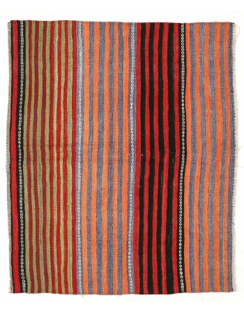 Small Vintage Striped Kilim Rug - 4`5