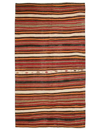 Striped Decorative Vintage Kilim Rug - 5`6