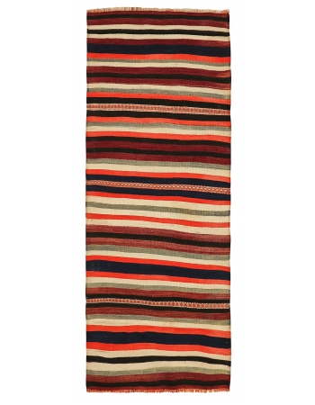 Striped Vintage Kilim Runner - 3`7" x 9`10"