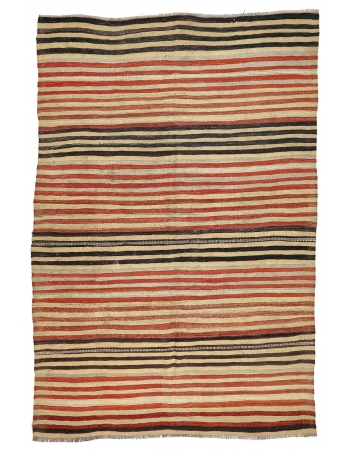 Striped Vintage Turkish Kilim Rug - 5`9" x 8`0"