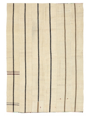 Striped Vintage Turkish Kilim Rug - 6`2