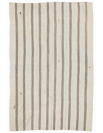 Striped Vintage Turkish Kilim Rug - 7`1