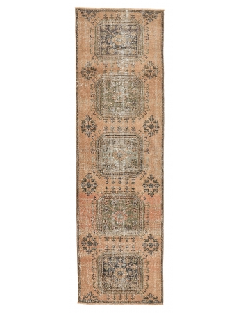 Turkish Vintage Oushak Runner Rug - 2`10