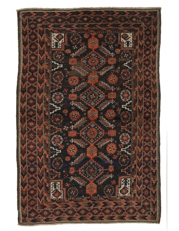 Vintage Afghan Wool Rug - 3`5" x 5`2"