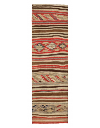 Vintage Decorative Kilim Runner - 2`9" x 9`11"