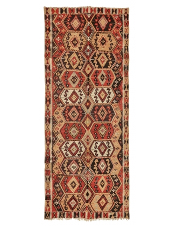 Vintage Decorative Turkish Kilim Rug - 5`7