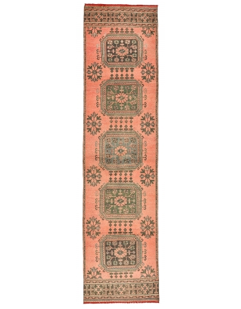 Vintage Decorative Turkish Oushak Runner - 2`11" x 11`9"