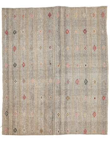 Vintage Embroidered Modern Kilim - 6`11