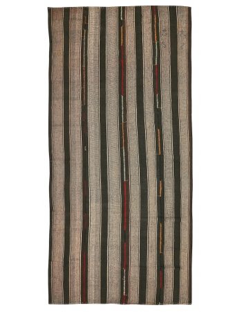 Vintage Large Turkish Kilim Rug - 6`5" x 14`7"