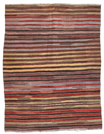 Vintage Striped Kilim Rug - 4`11