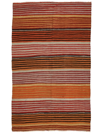 Vintage Striped Kilim Rug - 6`2" x 9`10"