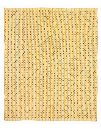 Yellow Vintage Turkish Kilim Rug - 6`11