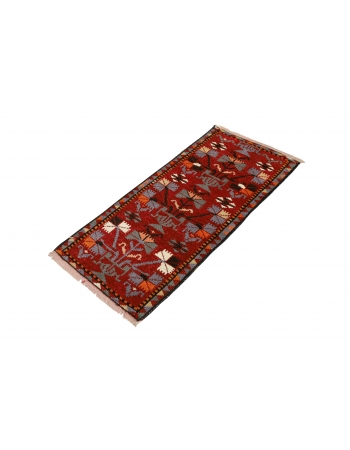 Unique Vintage Mini Turkish Rug - 1`7