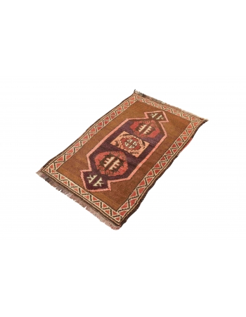 Decorative Vintage Turkish Mini Rug - 1`11