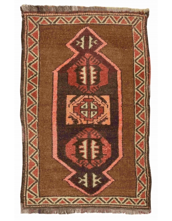 Decorative Vintage Turkish Mini Rug - 1`11" x 2`11"