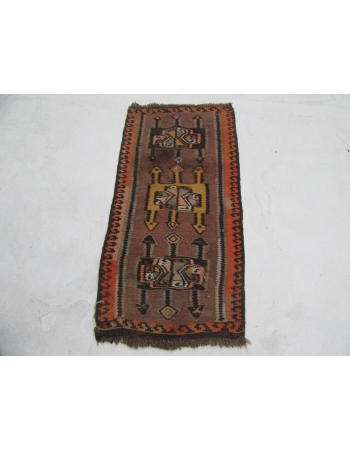 Mini Vintage Turkish Kilim Rug - 1`7