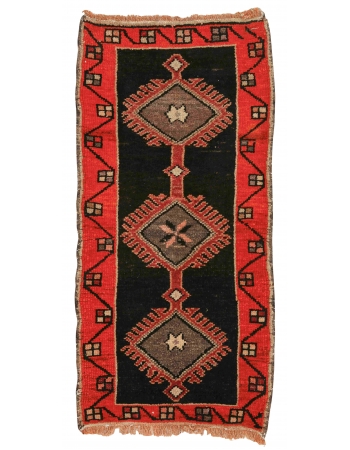 Vintage Decorative Mini Turkish Rug - 1`10" x 3`10"