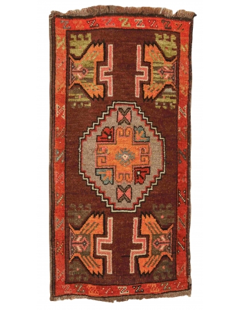 Vintage Turkish Mini Kars Rug - 1`8