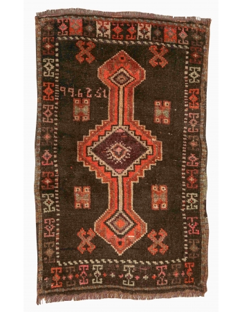 Vintage Turkish Mini Rug - 1`10" x 3`1"
