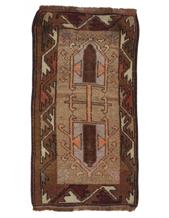 Vintage Turkish Mini Rug - 1`11" x 3`6"