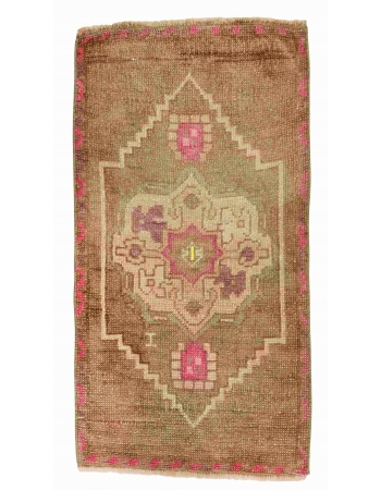 Vintage Washed Out Mini Turkish Rug - 1`7" x 3`3"