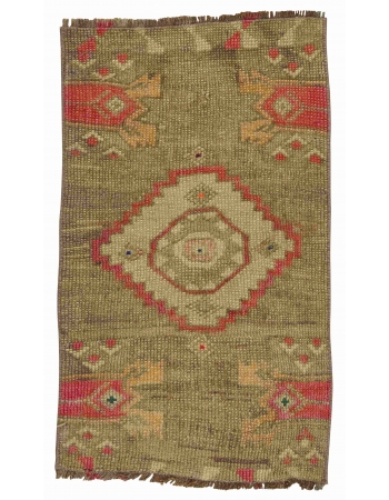 Washed Out Mini Vintage Rug - 1`7