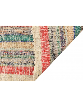 Striped Vintage Rag Kilim Rug - 5`5