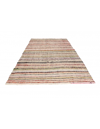 Vintage Decorative Rag Kilim Rug - 5`11