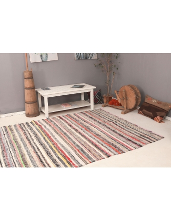 Vintage Decorative Rag Kilim Rug - 5`11