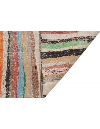 Striped Square Vintage Rag Rug - 4`8