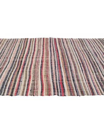 Vintage Striped Rag Kilim Rug - 5`9