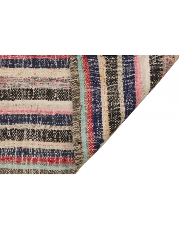 Vintage Striped Rag Kilim Rug - 5`9