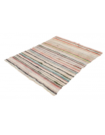 Striped Decorative Vintage Rag Rug - 4`6