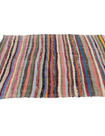 Colorful Vintage Striped Rag Runner - 4`10