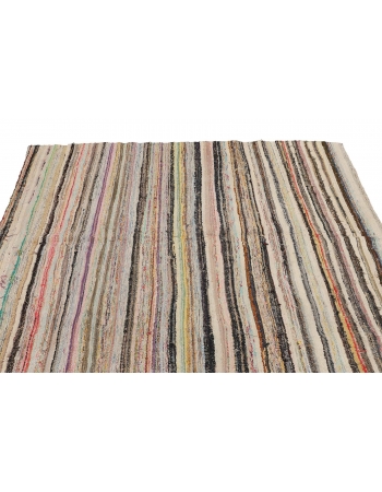 Vintage Striped Rag Rug - 5`6