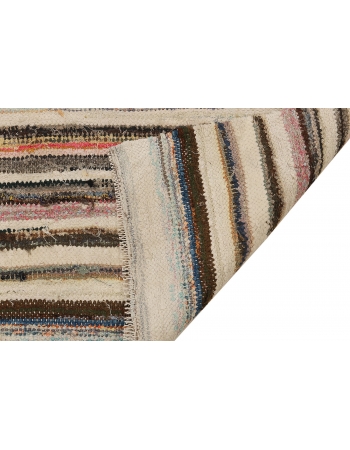 Vintage Striped Rag Rug - 5`6